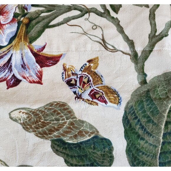 Vtg Waverly Valance Laurel Springs 100% Cotton. Brocade Fringed.Lined.Butterfly - Picture 3 of 10